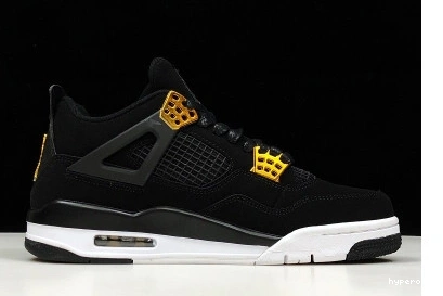 Hyperoad AIR METALLIC JORDAN BLACK “ROYALTY” 4 MENS GOLD-WHITE 1203